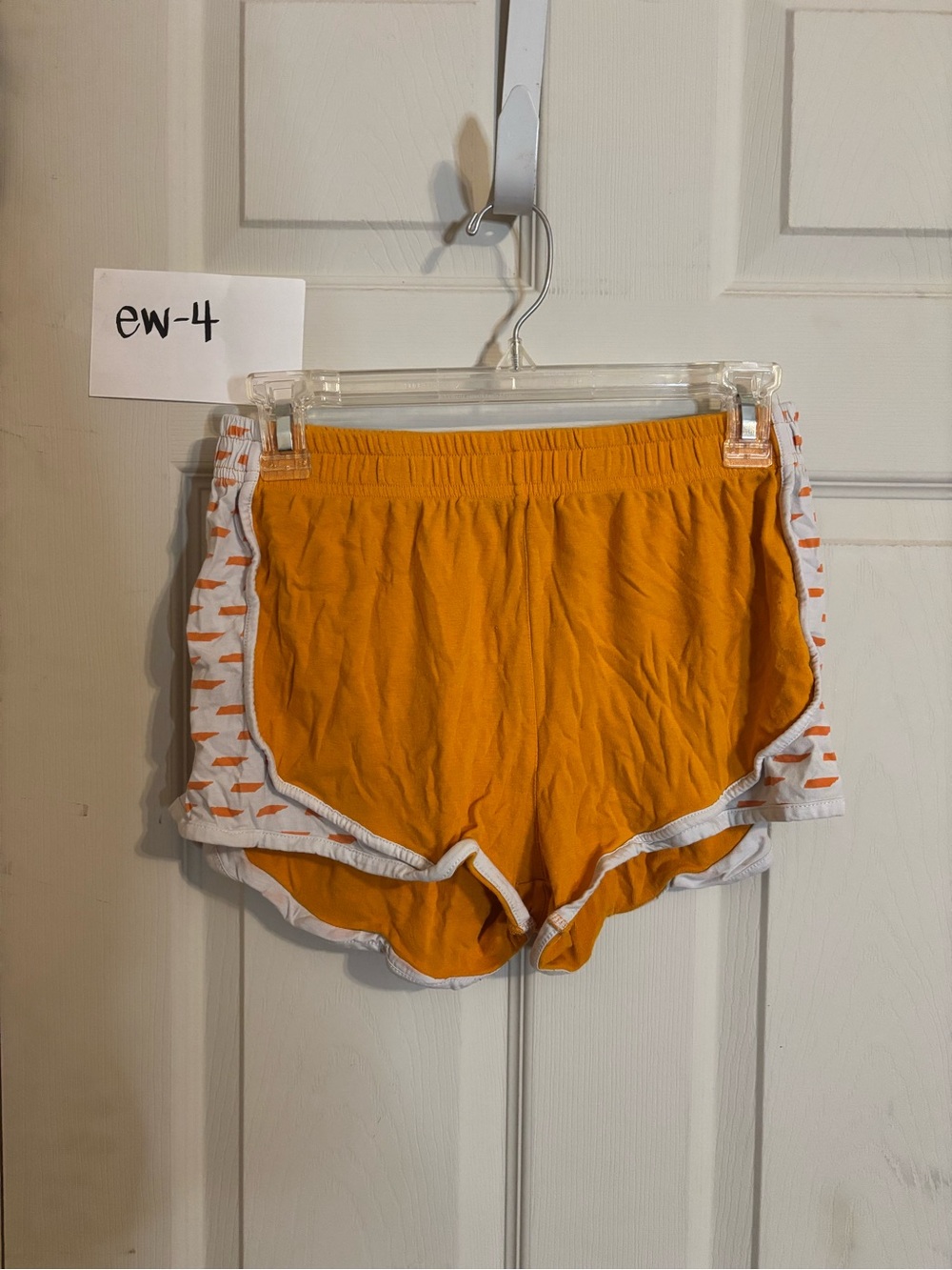 Lauren James Orange Athletic Shorts with White Trim
